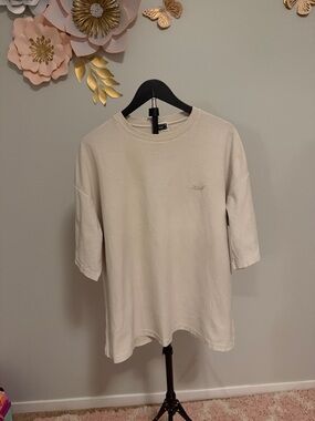 Kith Cream Crewneck Tee with Script Logo Oversized Large New Without Tags